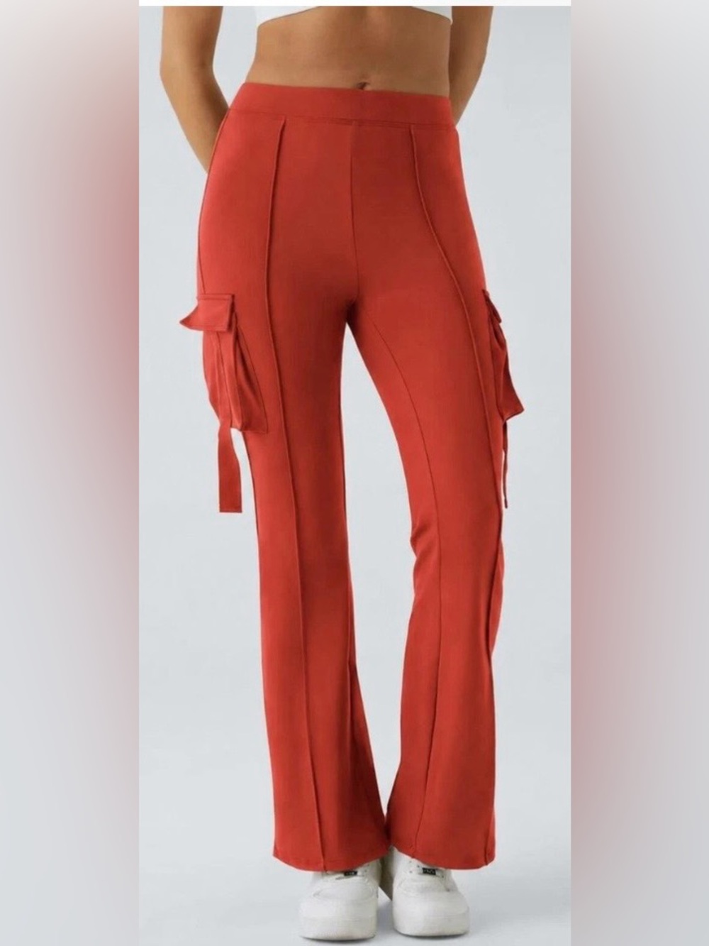 Halara High Waisted Side Flap Pocket Cargo Flare Pants